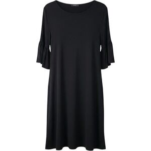 Annabelle Women's Large Black Dress Stretch Pockets Comfort Boho Bell Sleeves